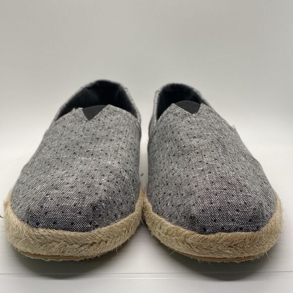 Tom's Classic Espadrille, Gray with Black Dots, size 10 - Picture 2 of 9